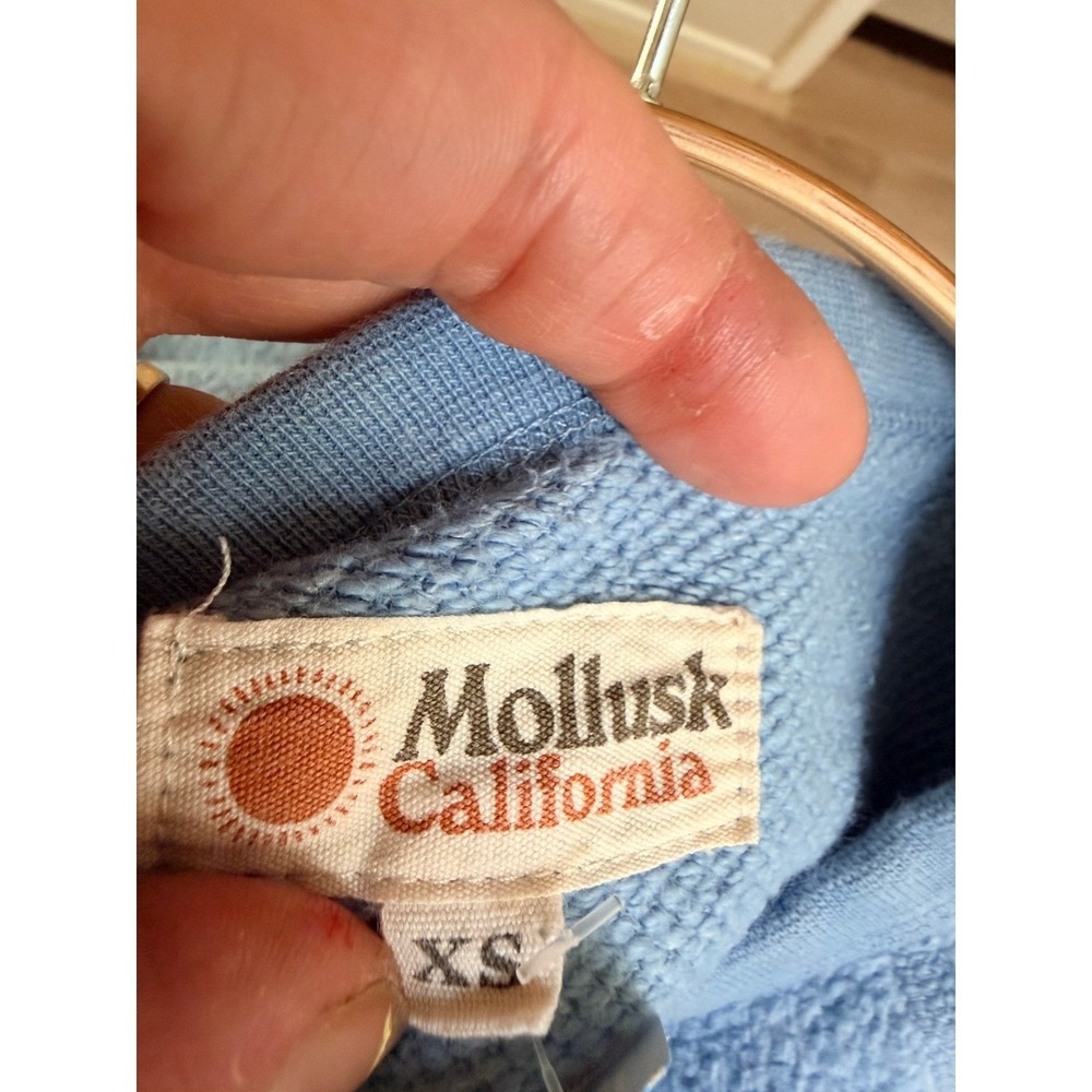 Mollusk Surf Shop Cropped Sherpa Crewneck XS Coastal Cali Cozy Teddy Fleece - Picture 7 of 8